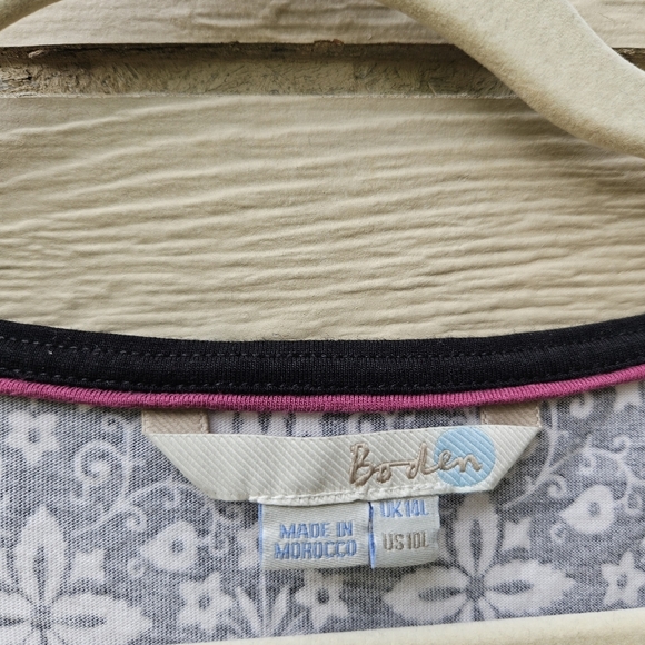 Boden Margot jersey dress black and white patterned 10L long tall - Picture 4 of 6